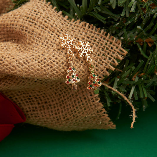 Holiday Snowflake and Tree Earrings