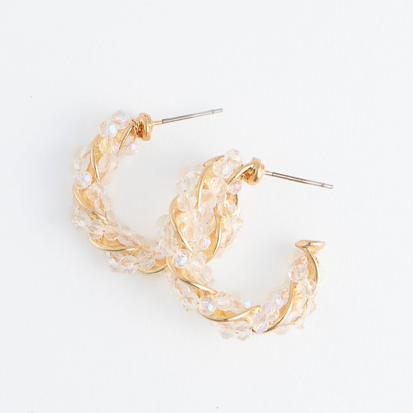 Holiday Wrapped Beaded Hoop Earrings