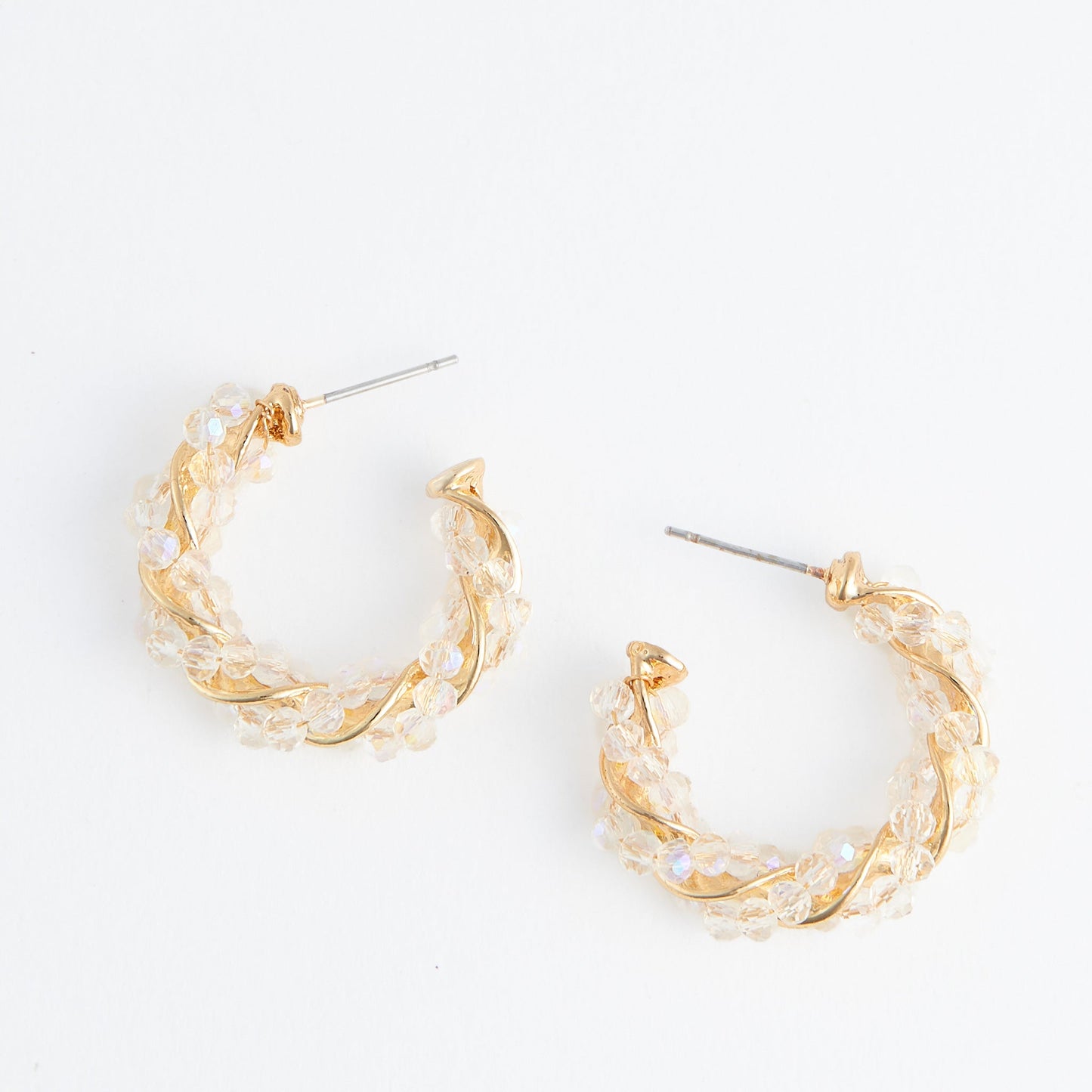 Holiday Wrapped Beaded Hoop Earrings