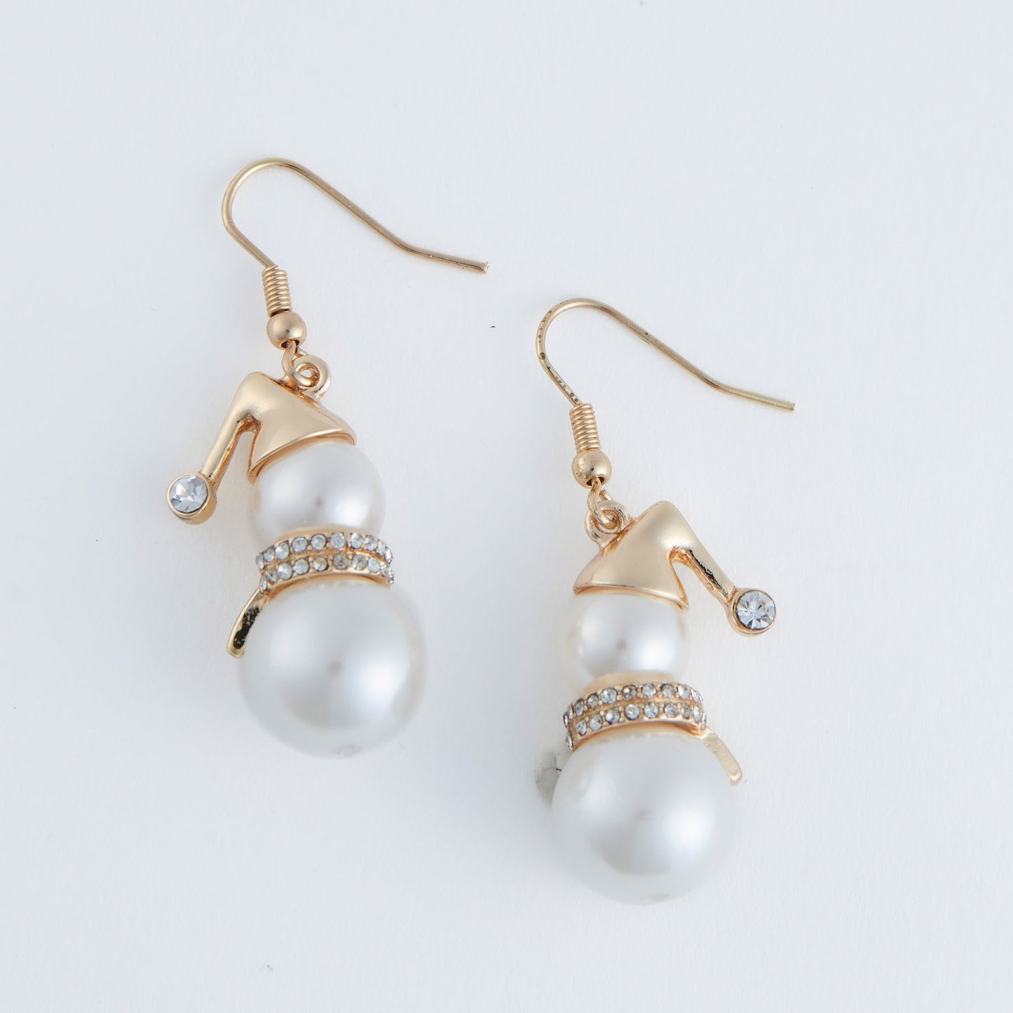 Holiday Snowman Pearl Earrings