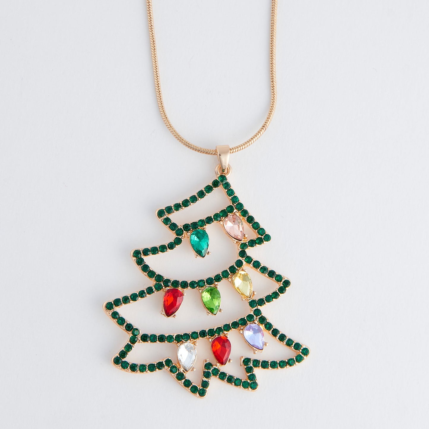 Holiday Christmas Tree Pendant Necklace