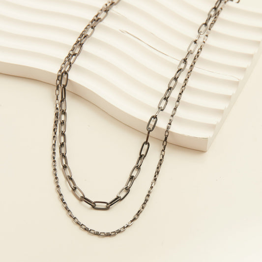 Selini Layered Hematite Necklace