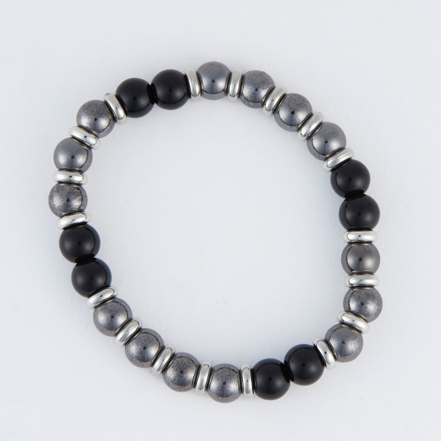 Clea Beaded Hematite Stretch Bracelet