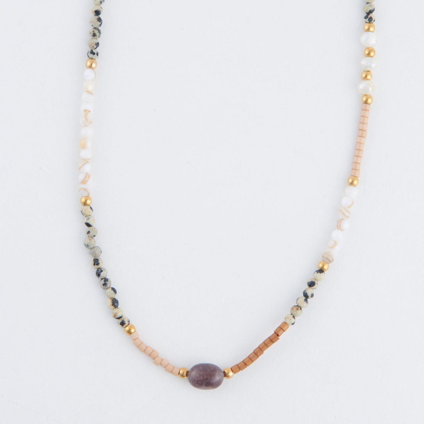 Aira Genuine Dalmatian Jasper Dainty Necklace