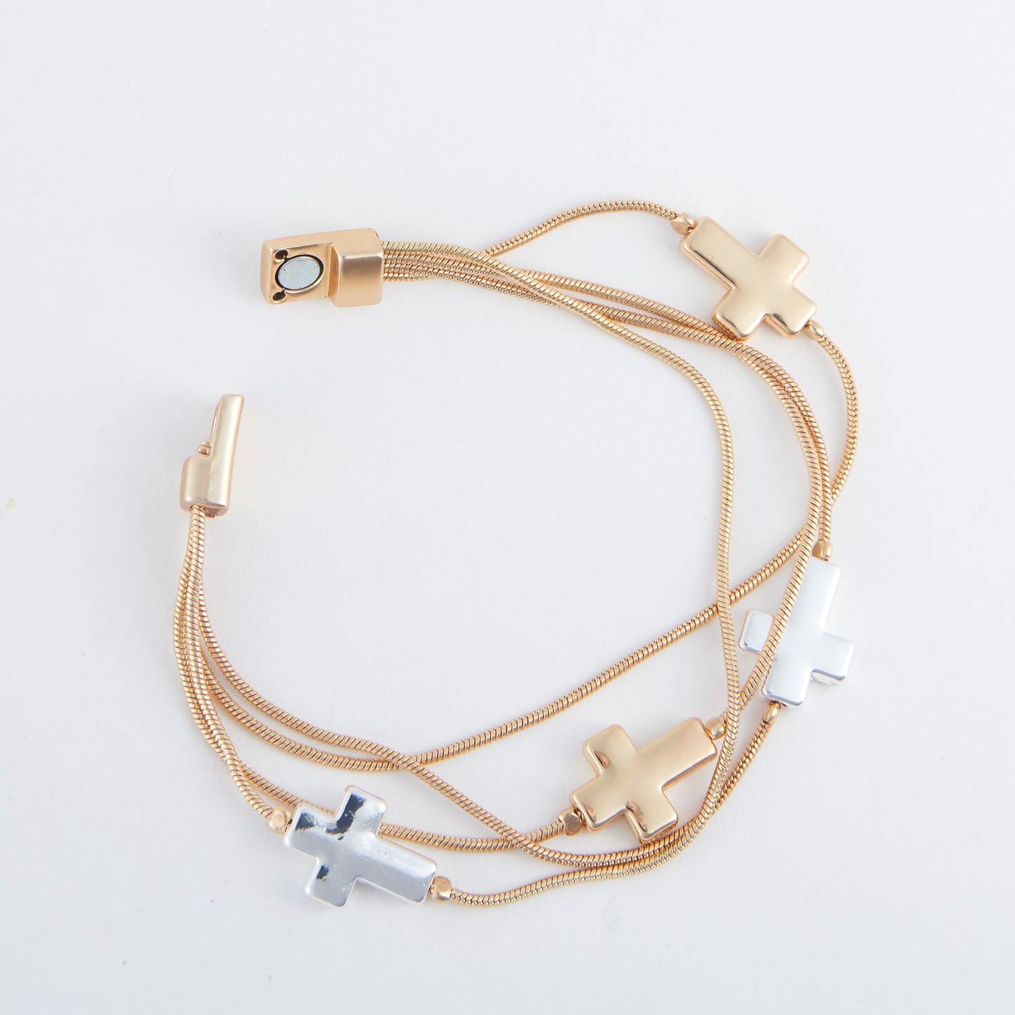 Cobie Multi Row Cross Bracelet