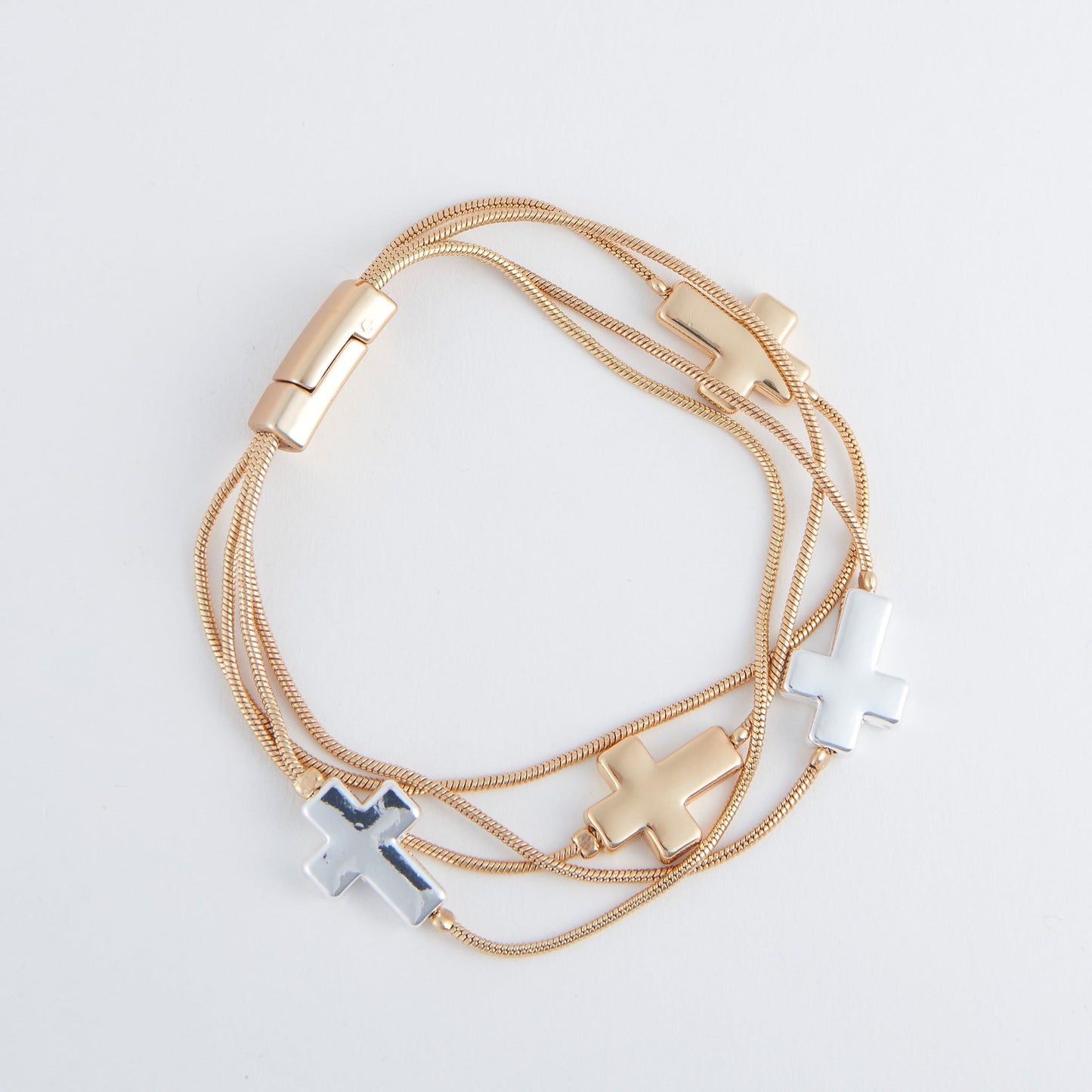 Cobie Multi Row Cross Bracelet