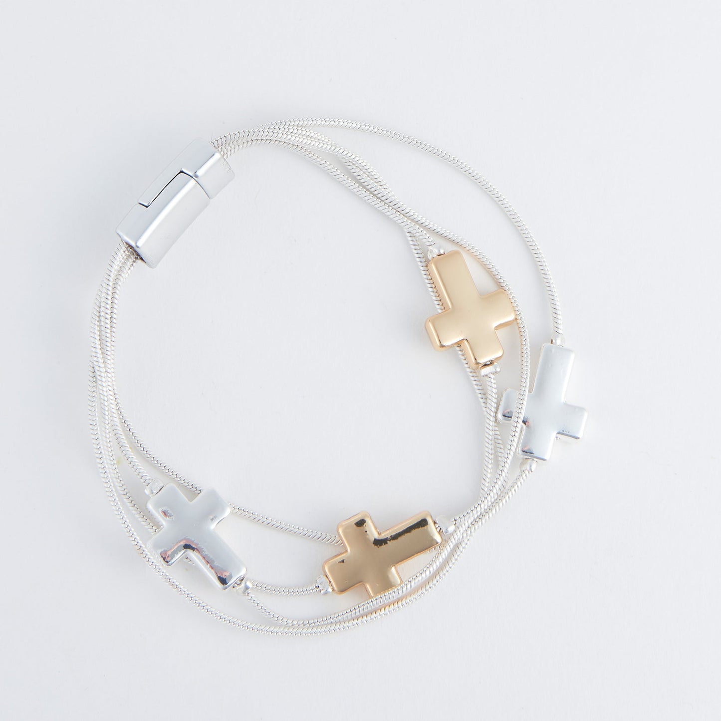Cobie Multi Row Cross Bracelet