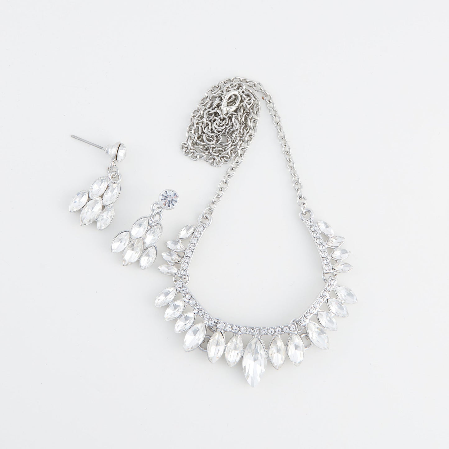 Aurea Pave Drop Crystal Earring & Necklace Set