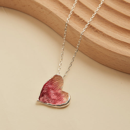 Penelope Enamel Heart Pendant Necklace