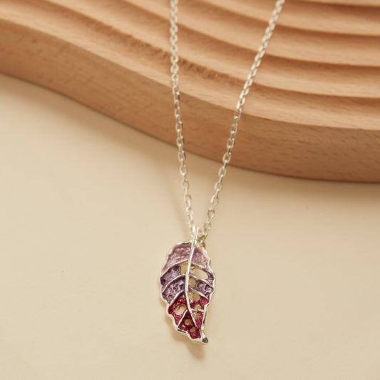 Penelope Enamel Cut Out Leaf Pendant Necklace