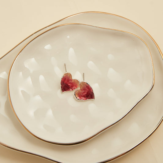 Penelope Enamel Heart Earrings