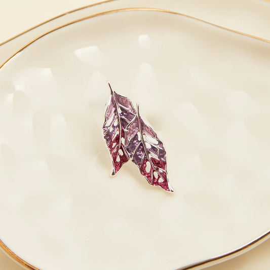 Penelope Enamel Cut Out Leaf Earrings