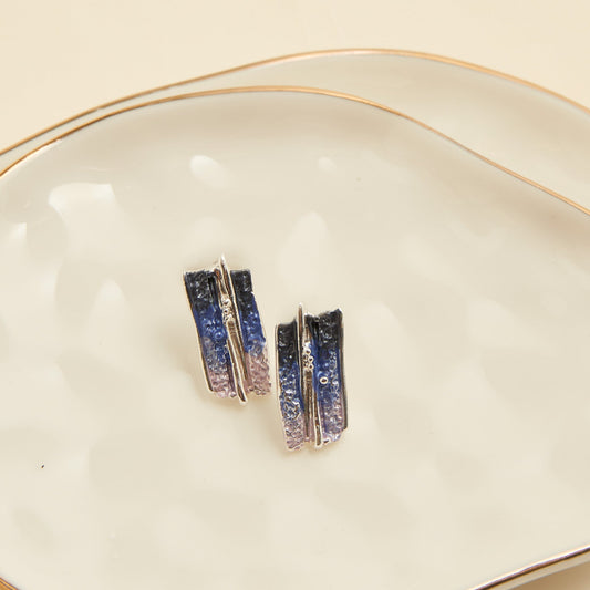Penelope Enamel Cut Out Bar Earrings