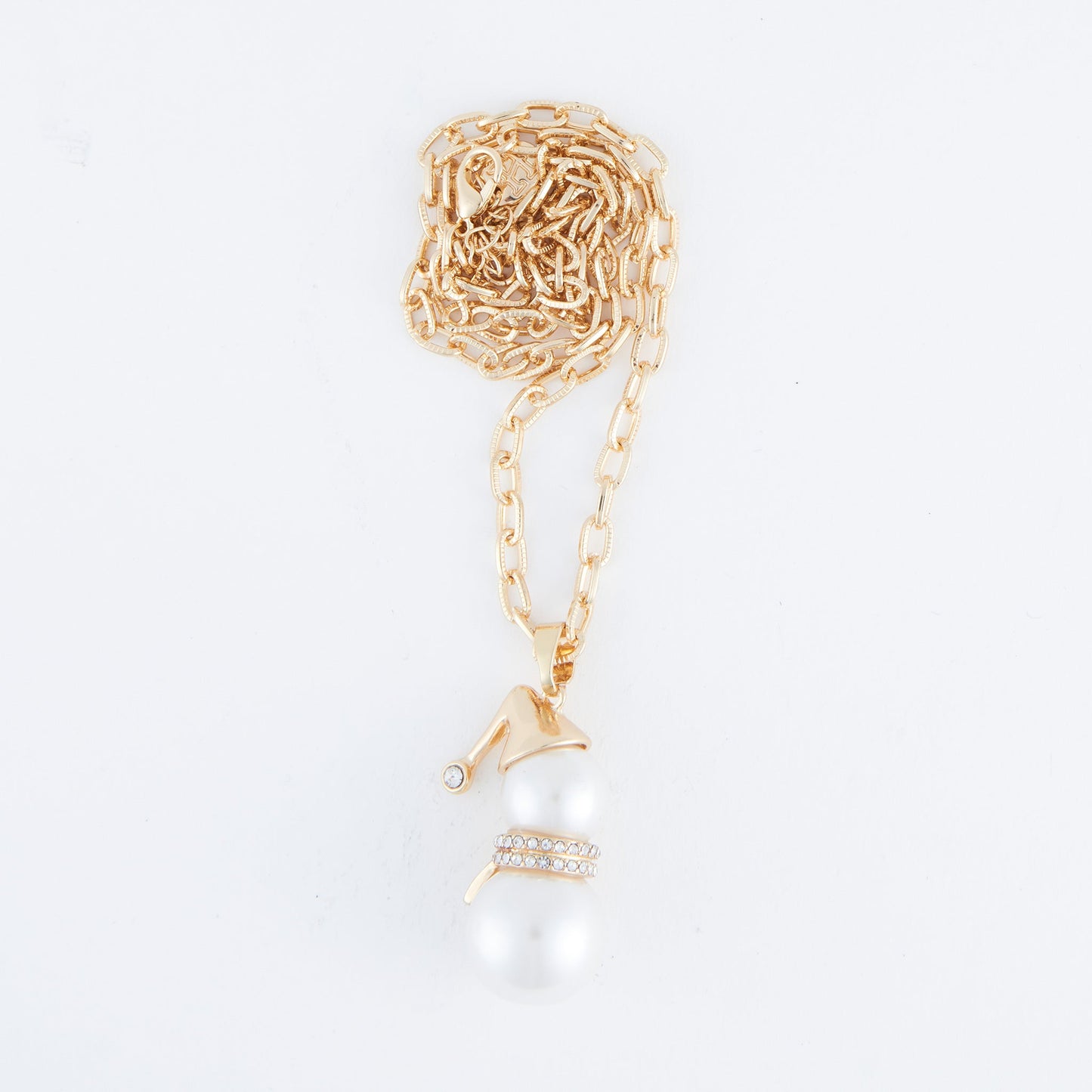 Holiday Snowman Pearl Pendant Necklace