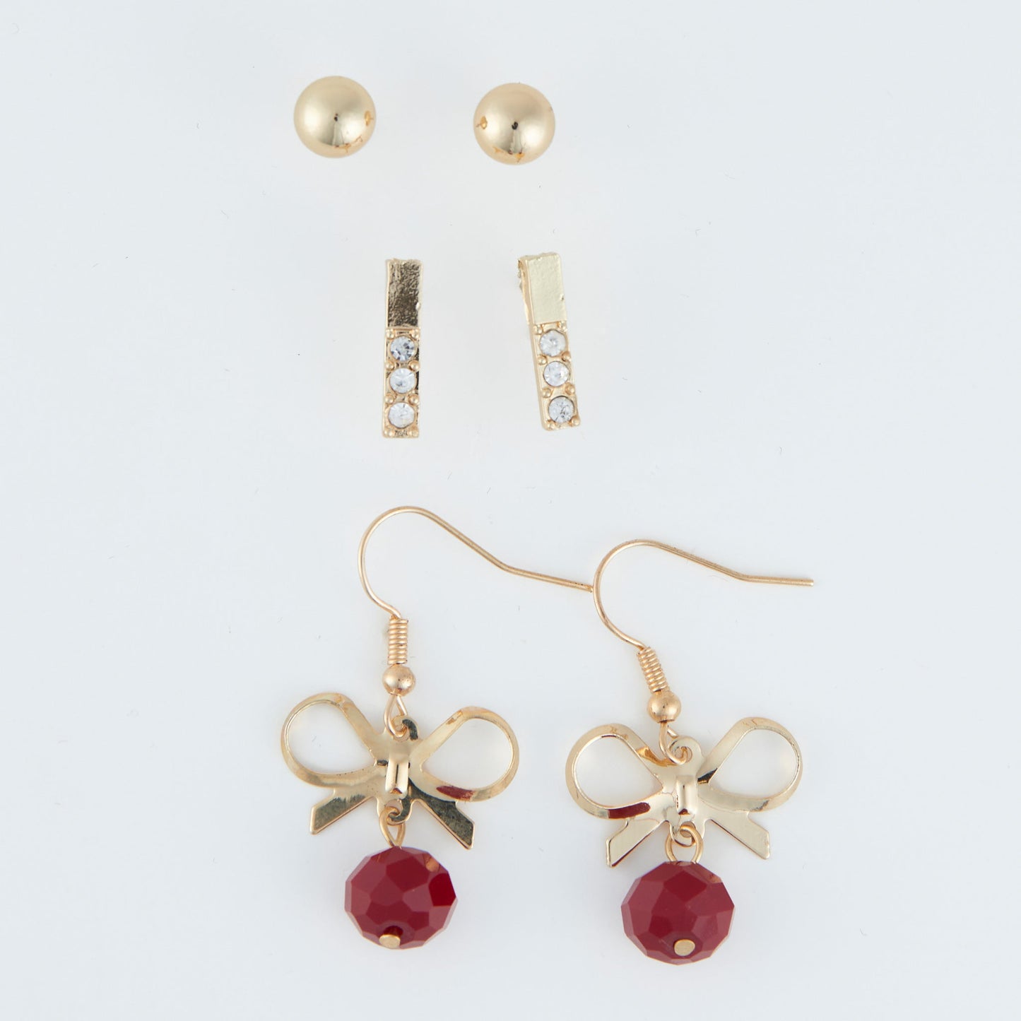 Holiday Gift Bow Earring Trio