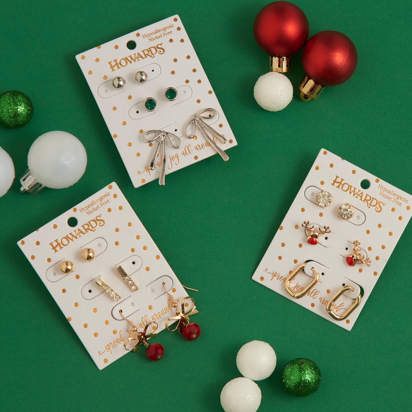 Holiday Gift Bow Earring Trio