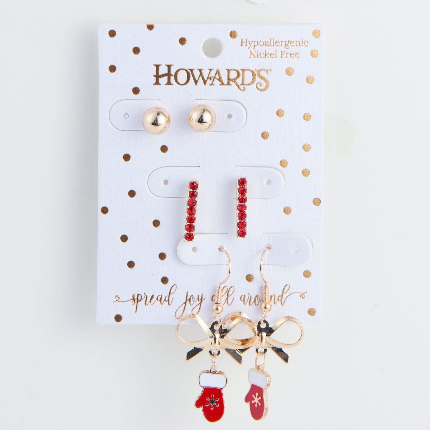 Holiday Mittens Earring Trio