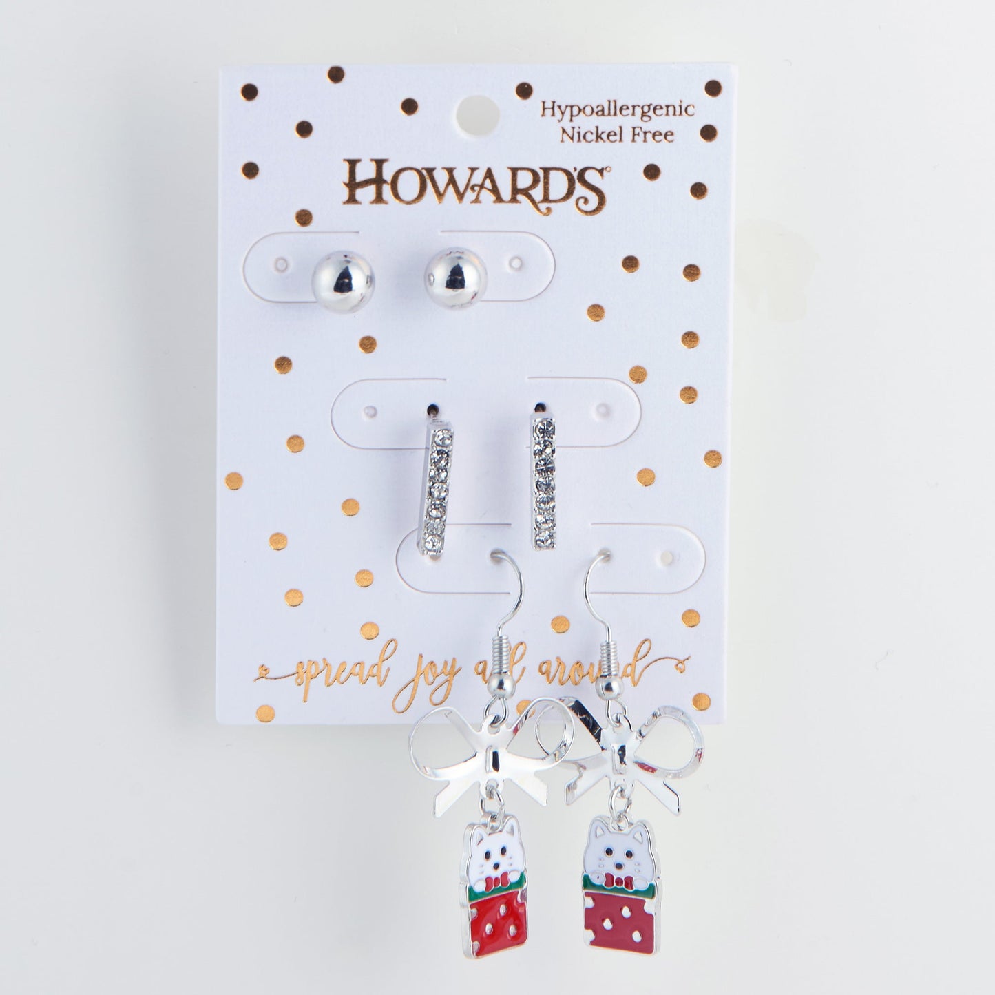 Holiday Kitty Gift Earring Trio