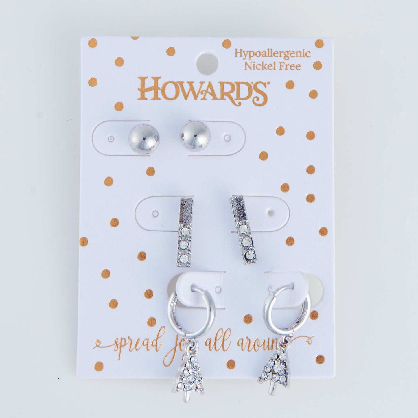 Holiday Silver Christmas Tree Earring Trio