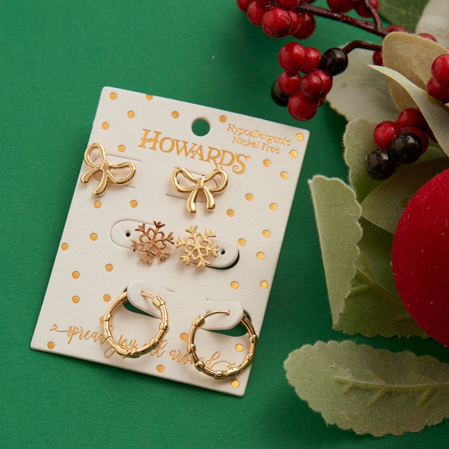 Holiday Snowflake Earring Trio