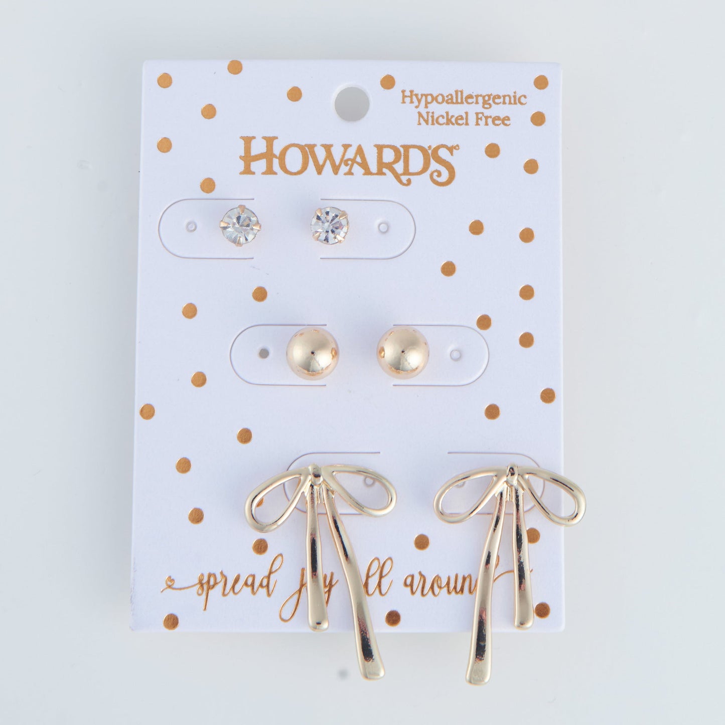 Holiday Gold Bow Earring Trio