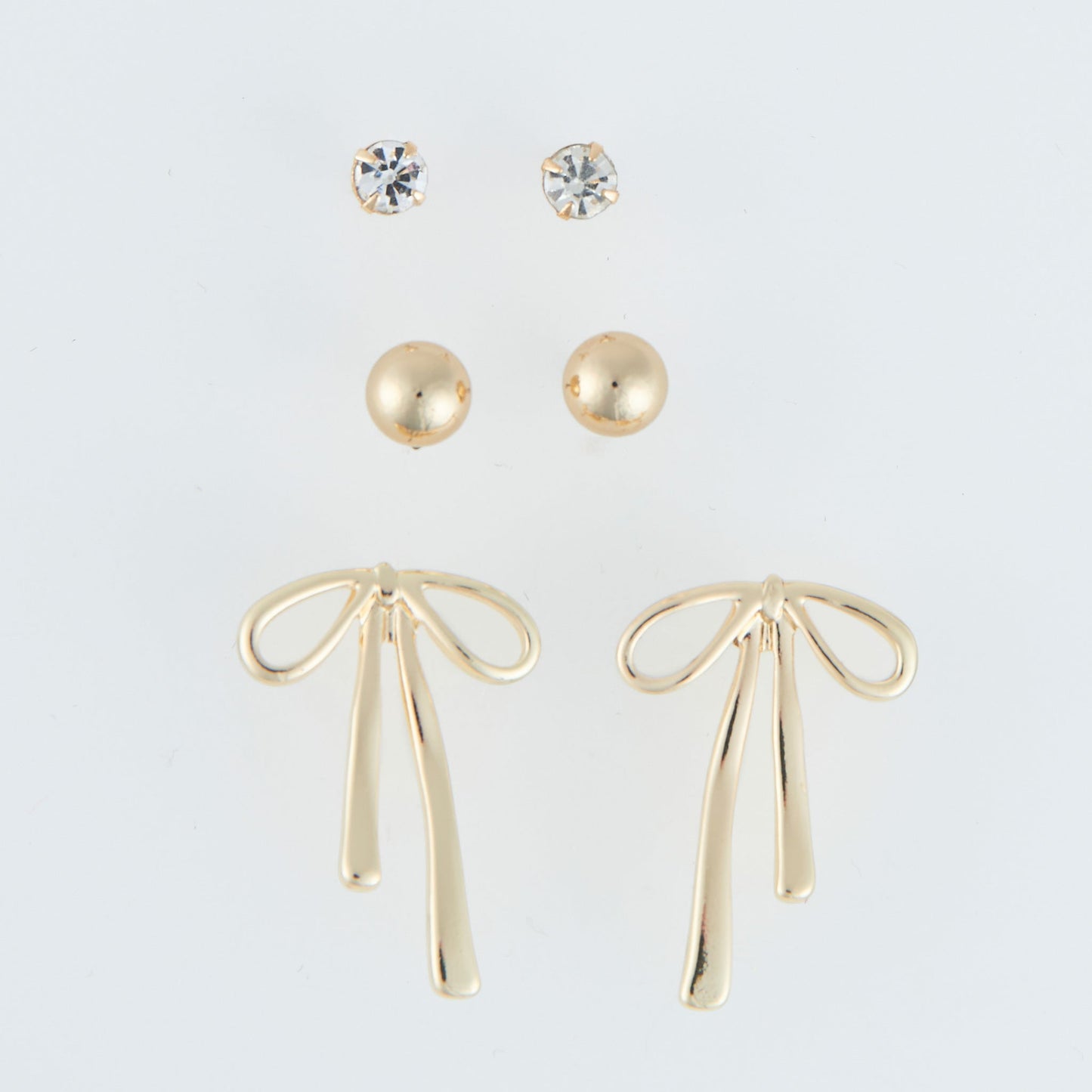 Holiday Gold Bow Earring Trio