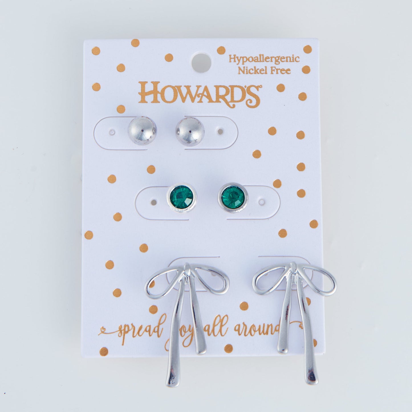 Holiday Silver Bow Earring Trio