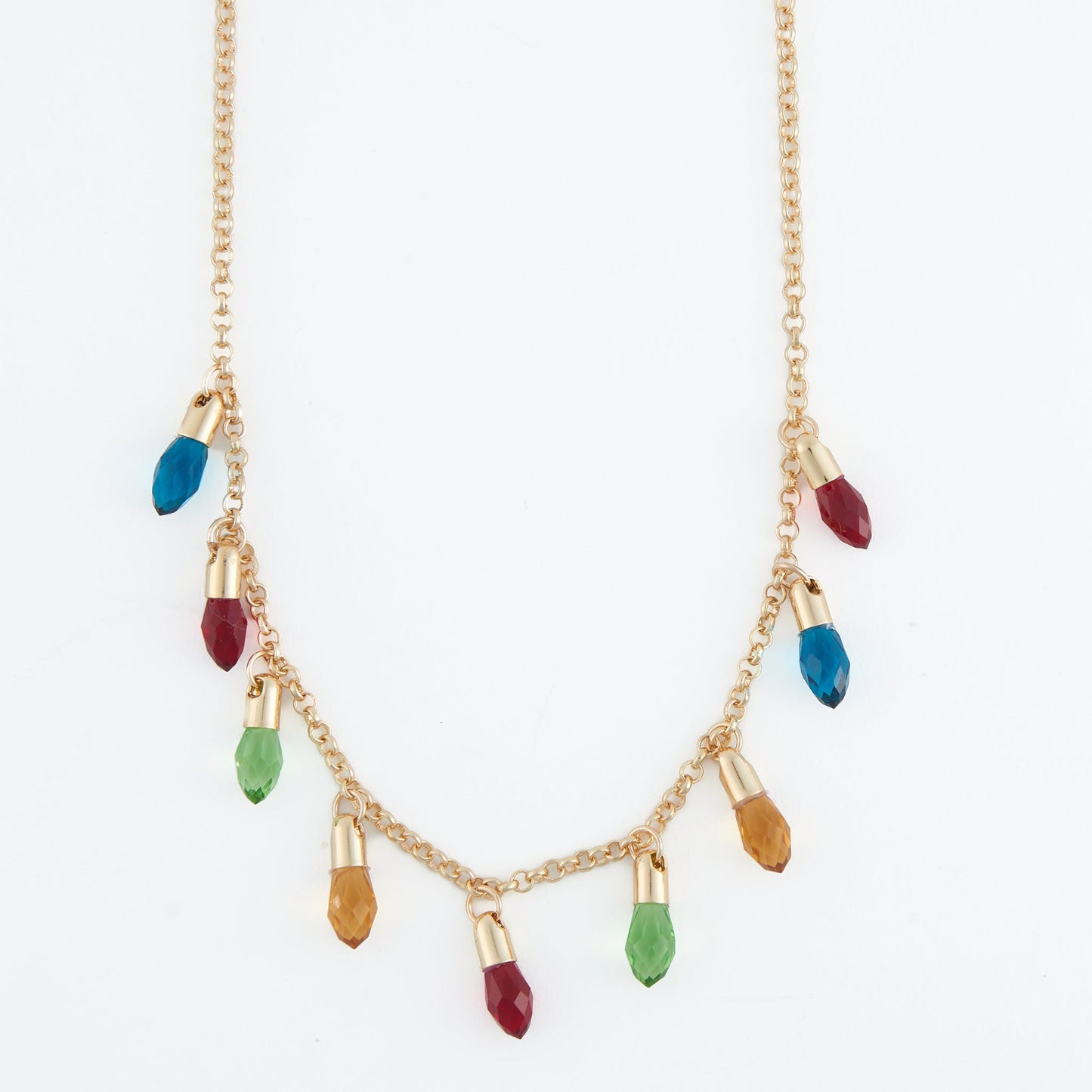 Holiday Multi Row Christmas Lights Necklace