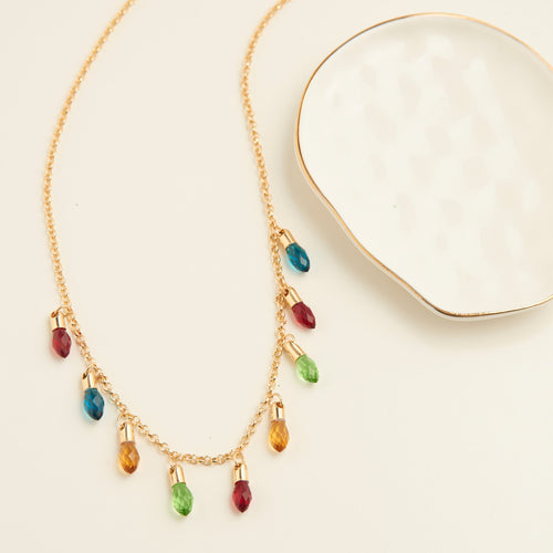 Holiday Multi Row Christmas Lights Necklace