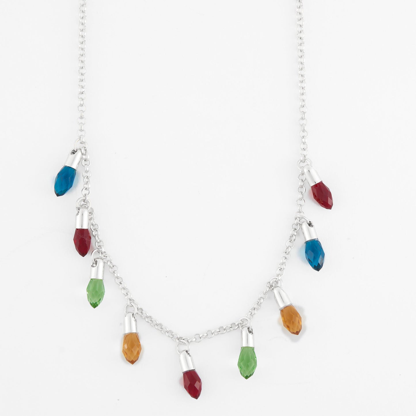 Holiday Multi Row Christmas Lights Necklace