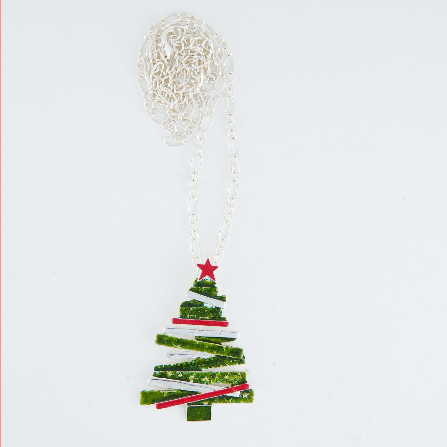Enamel Christmas Tree Pendant Necklace
