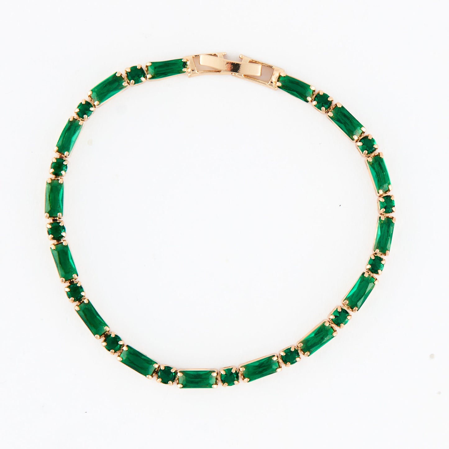 Stella  Baguette and Round Gemstone Bracelet