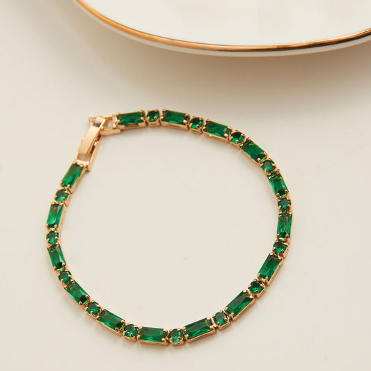 Stella  Baguette and Round Gemstone Bracelet