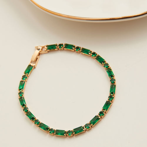 Stella  Baguette and Round Gemstone Bracelet