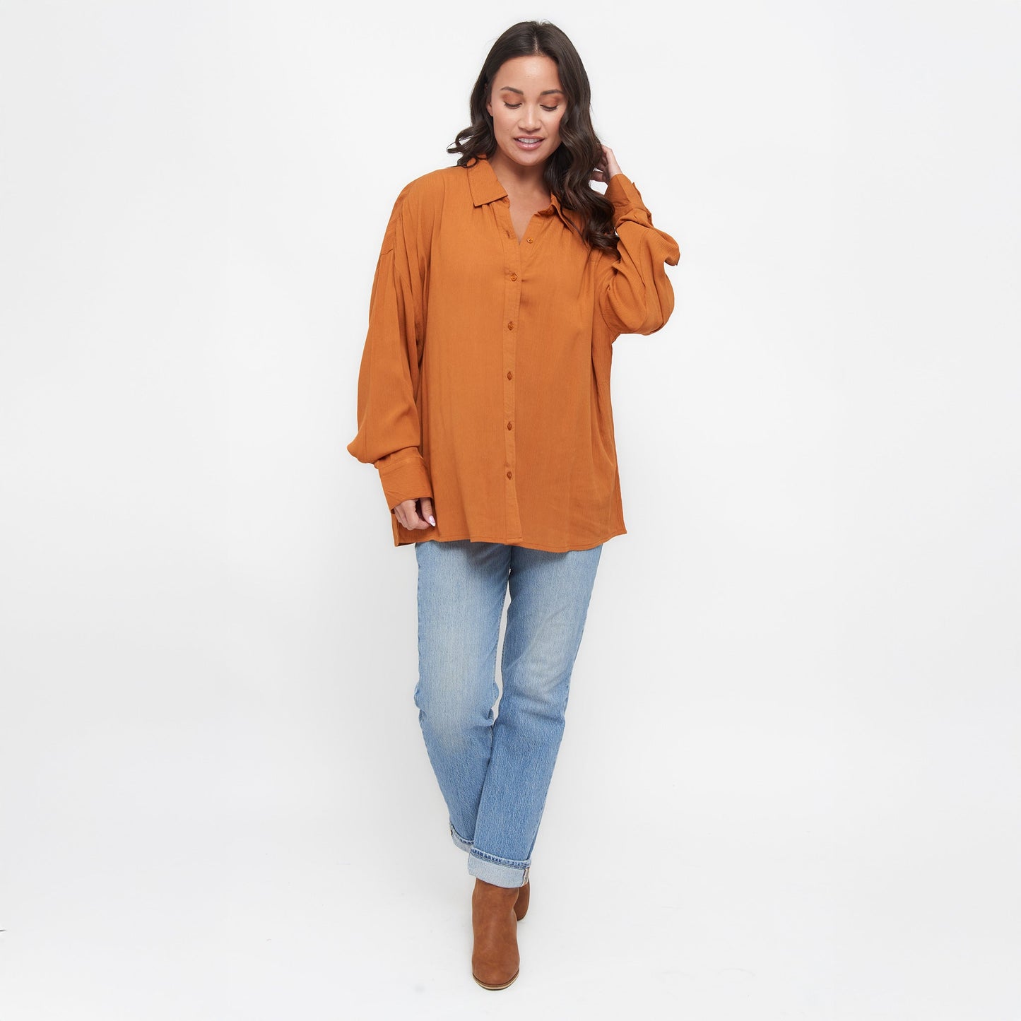 Reece Boyfriend Button Up Top