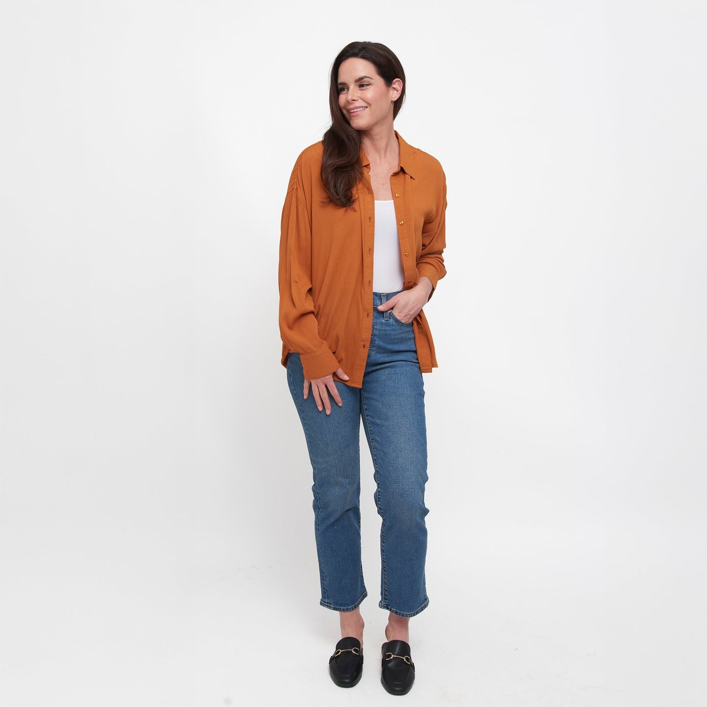 Reece Boyfriend Button Up Top