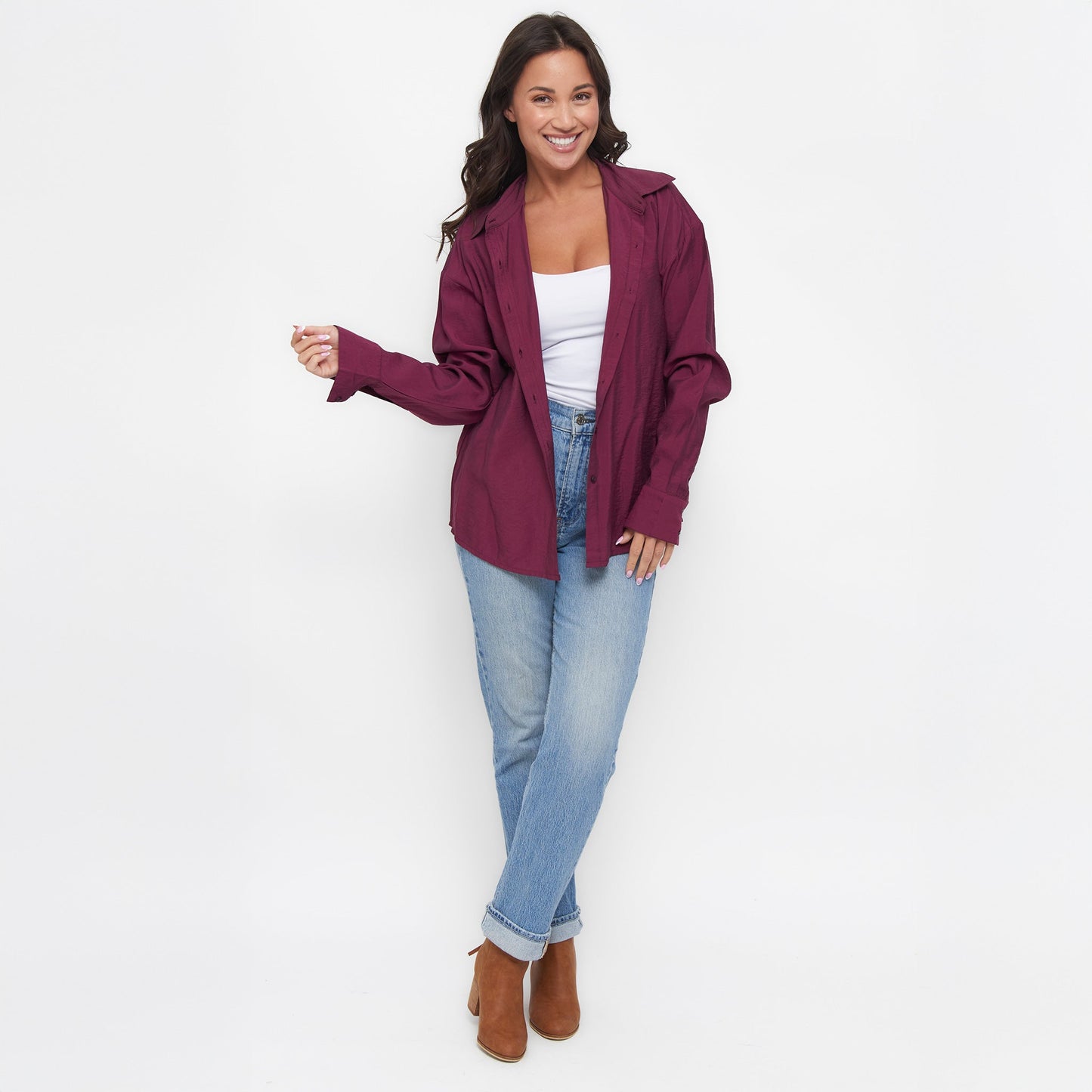 Reece Boyfriend Button Up Top