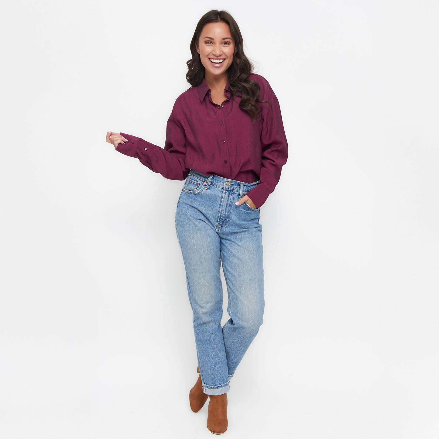 Reece Boyfriend Button Up Top