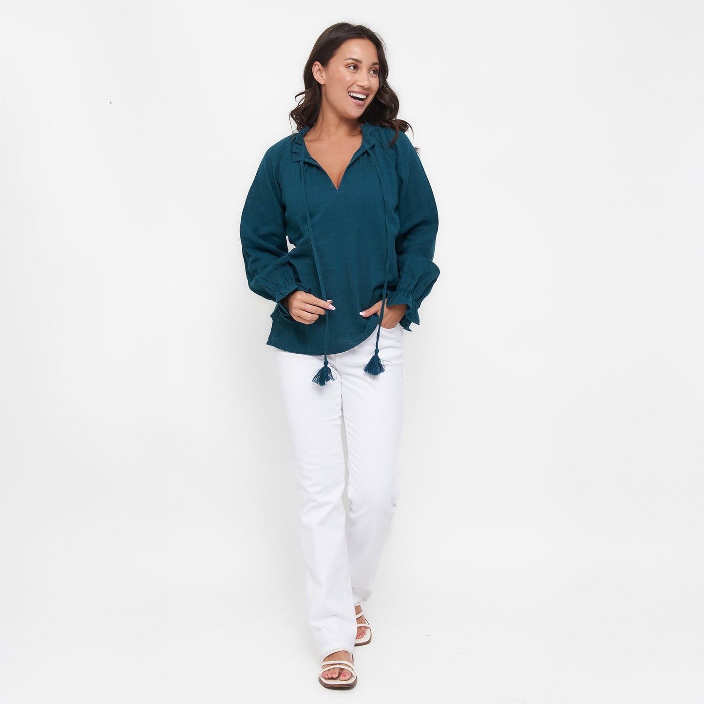 Jasmine Gauze Long Sleeve Blouse