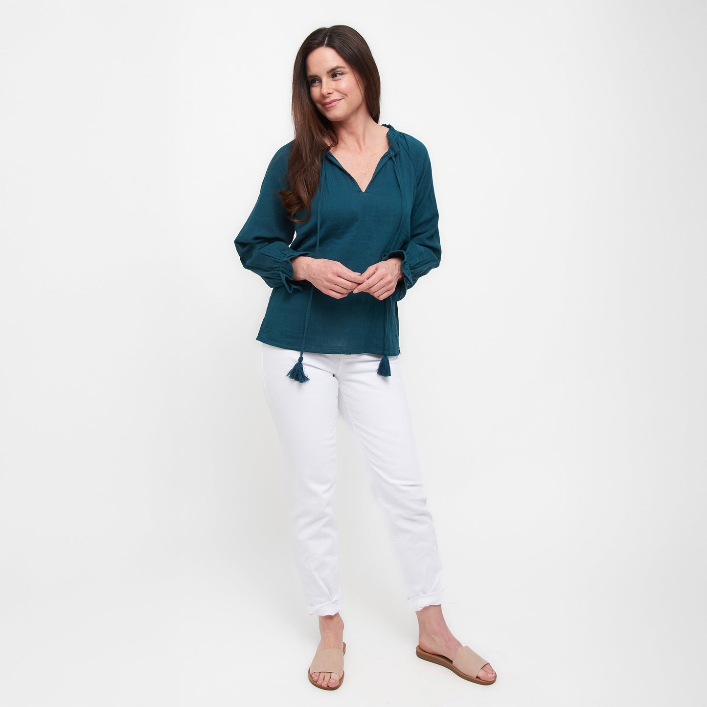 Jasmine Gauze Long Sleeve Blouse