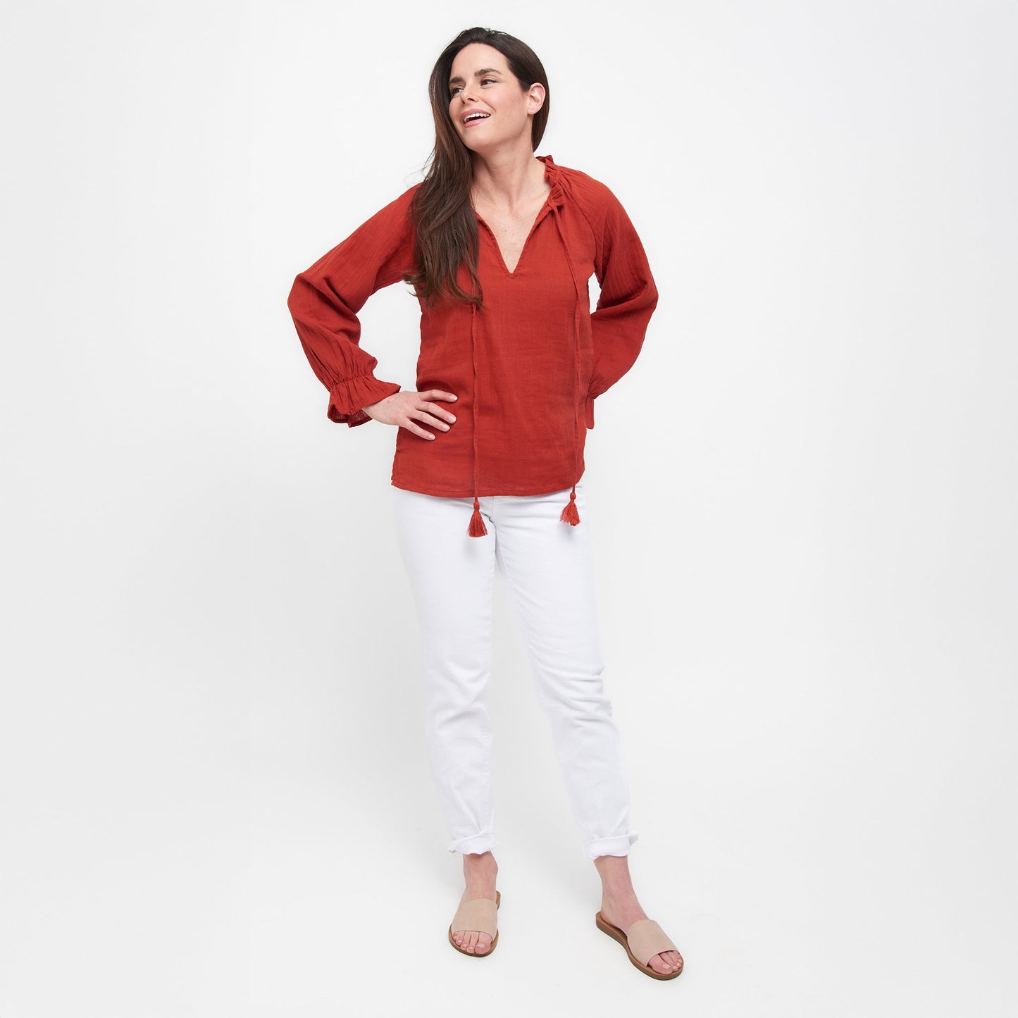 Jasmine Gauze Long Sleeve Blouse