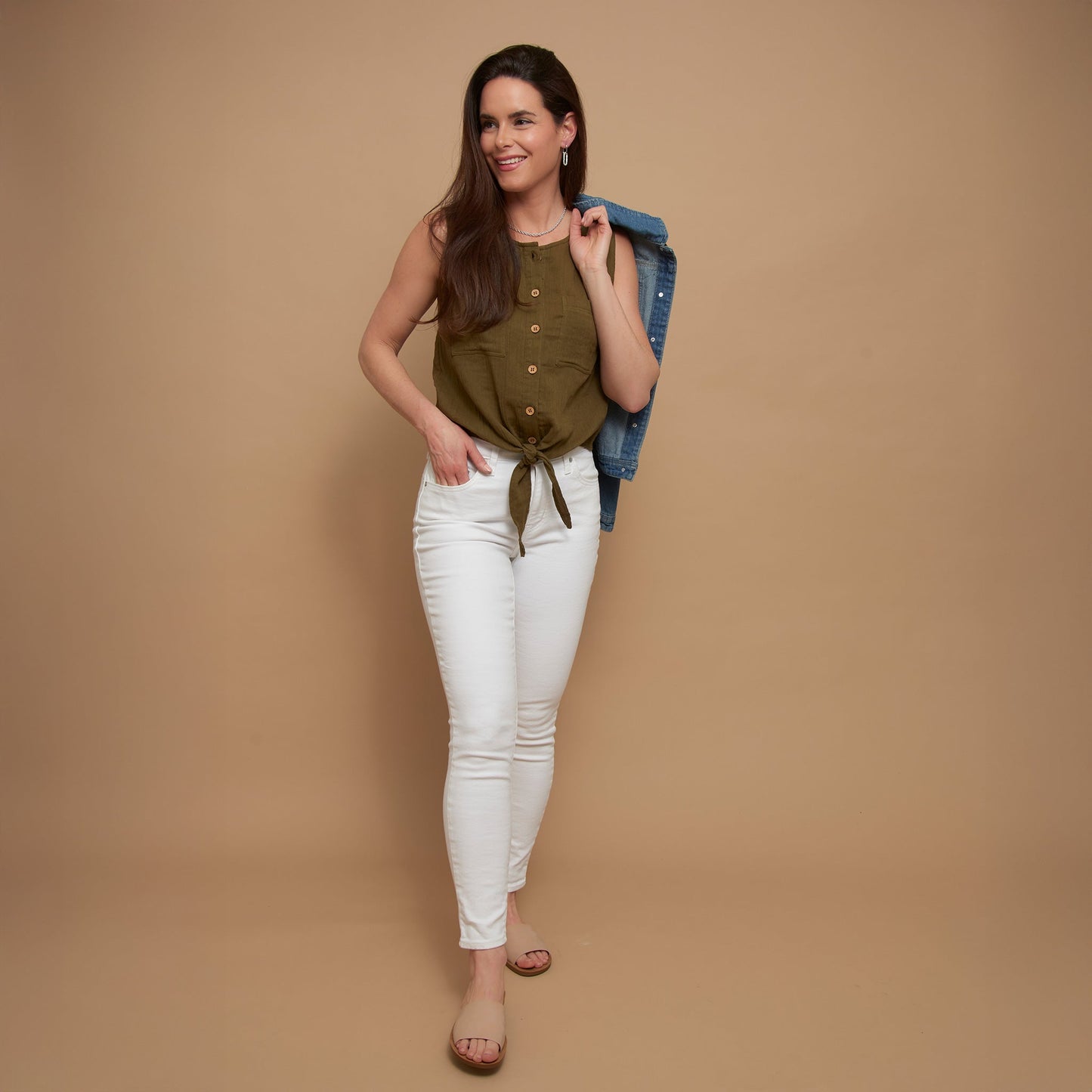 Jasmine Gauze Button Up Tank