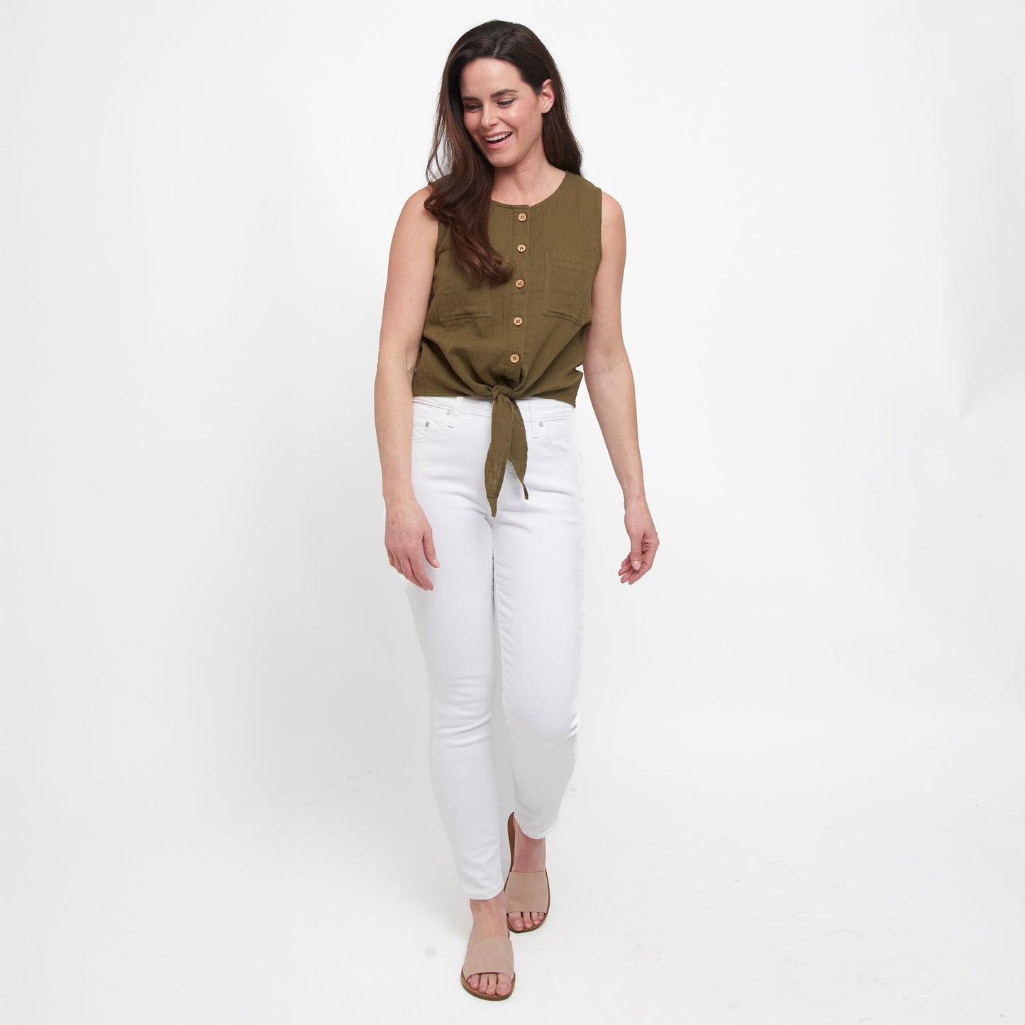 Jasmine Gauze Button Up Tank