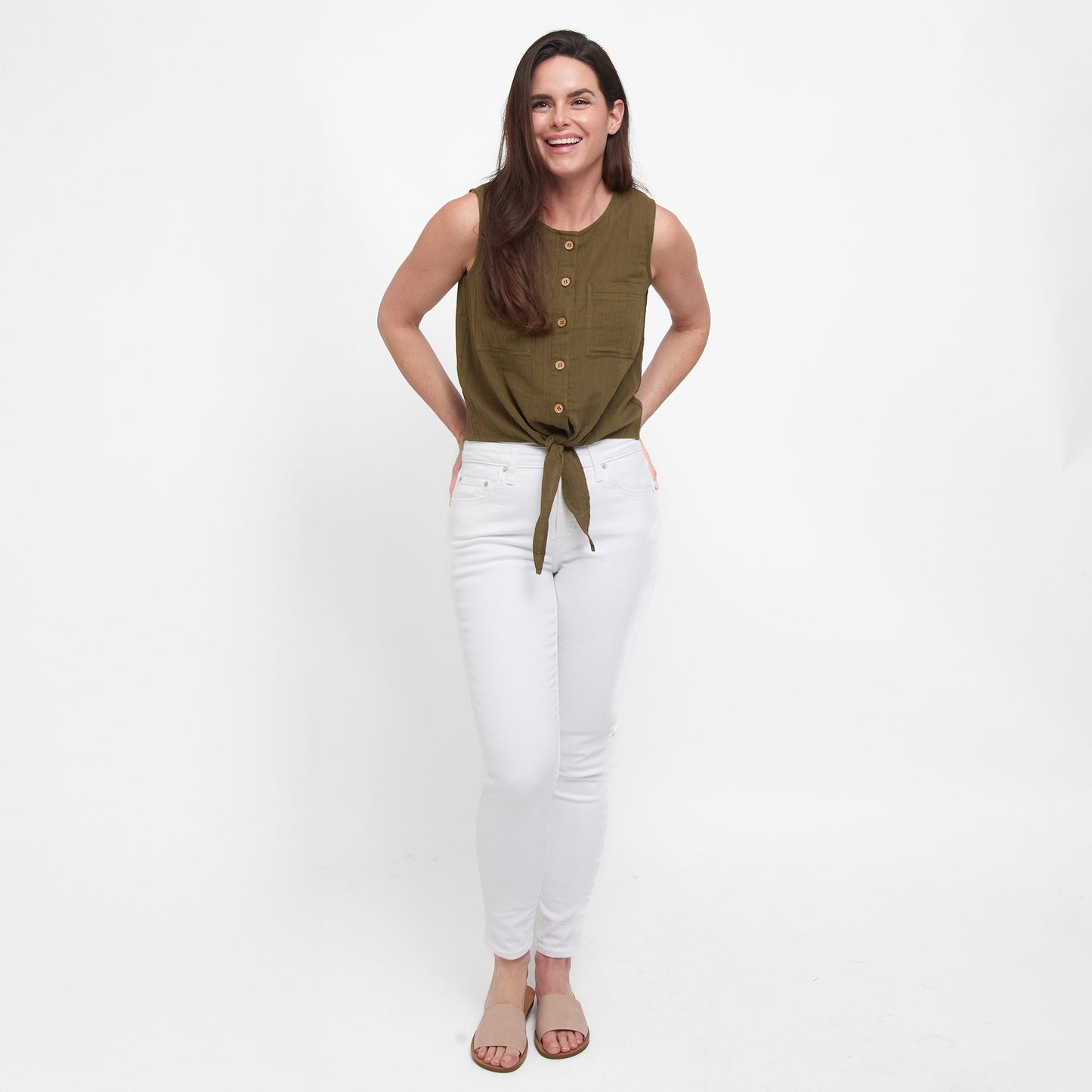 Jasmine Gauze Button Up Tank