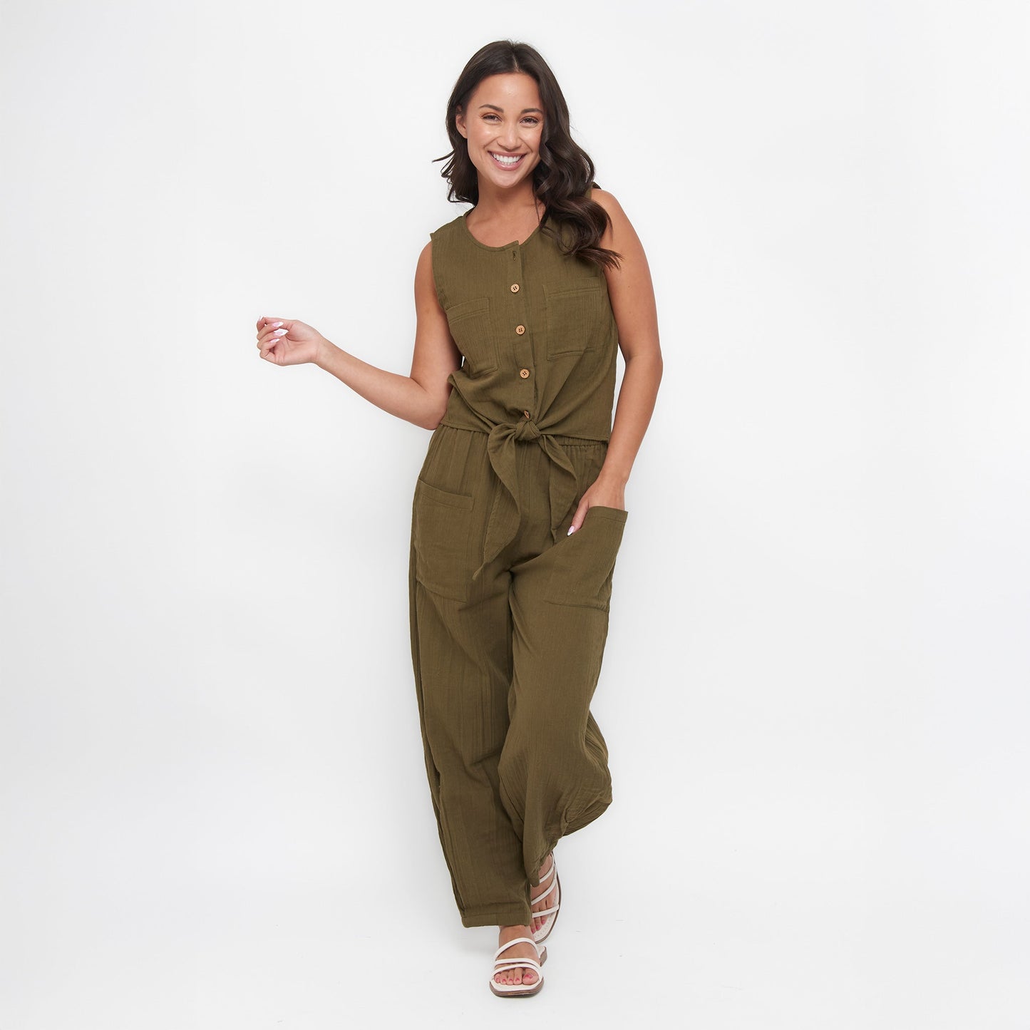 Jasmine Gauze Button Up Tank