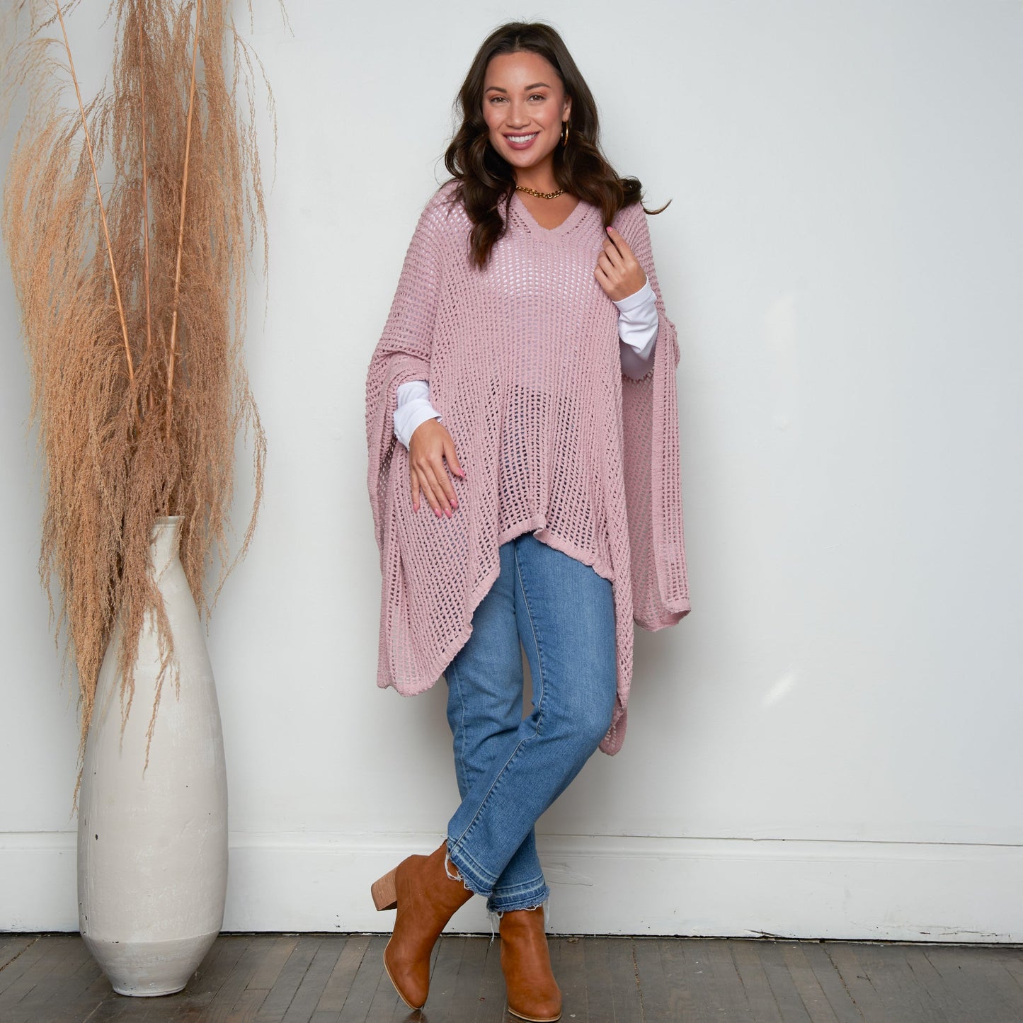 Presley Open Sweater Knit Poncho