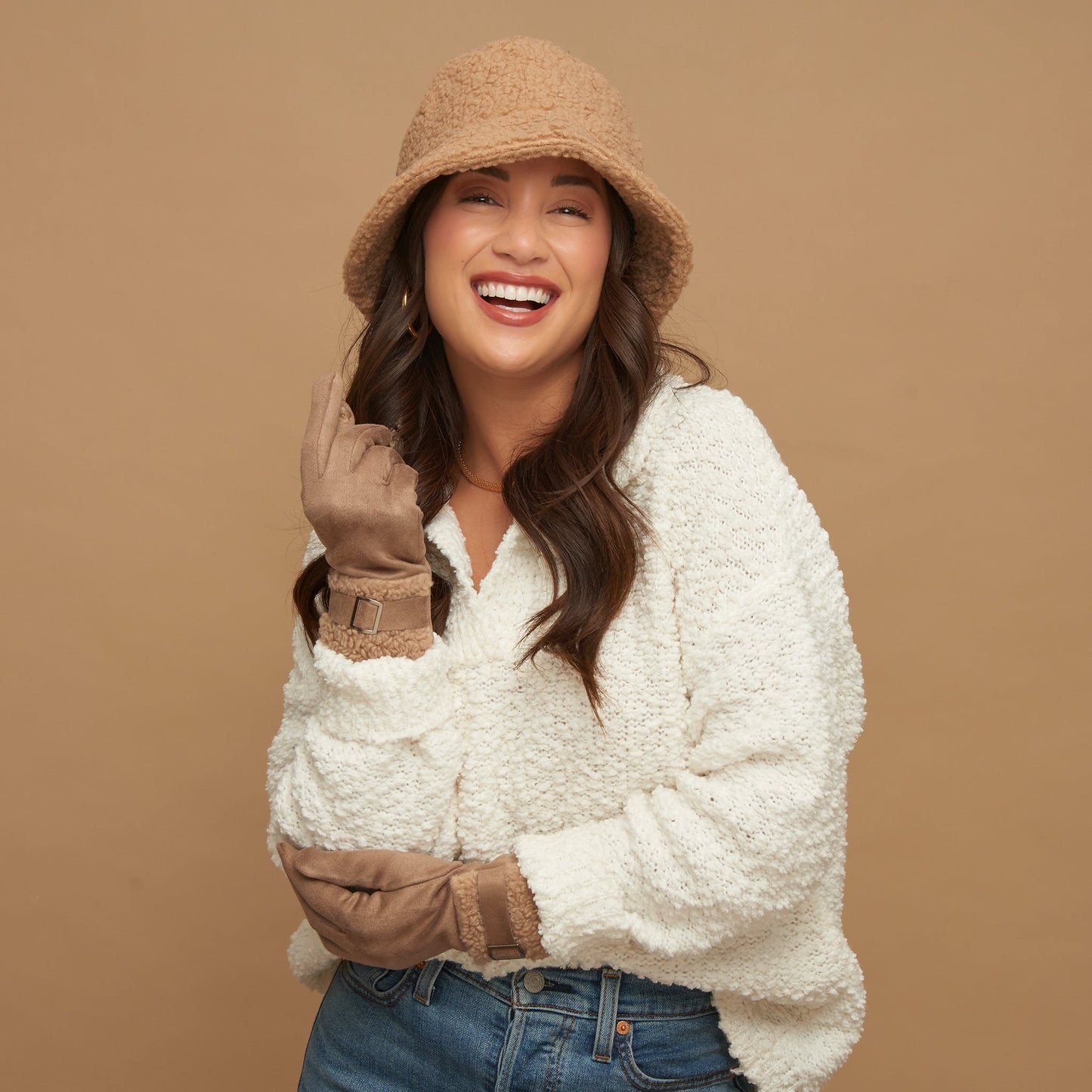 Morgan Teddy Bear Cuff Gloves