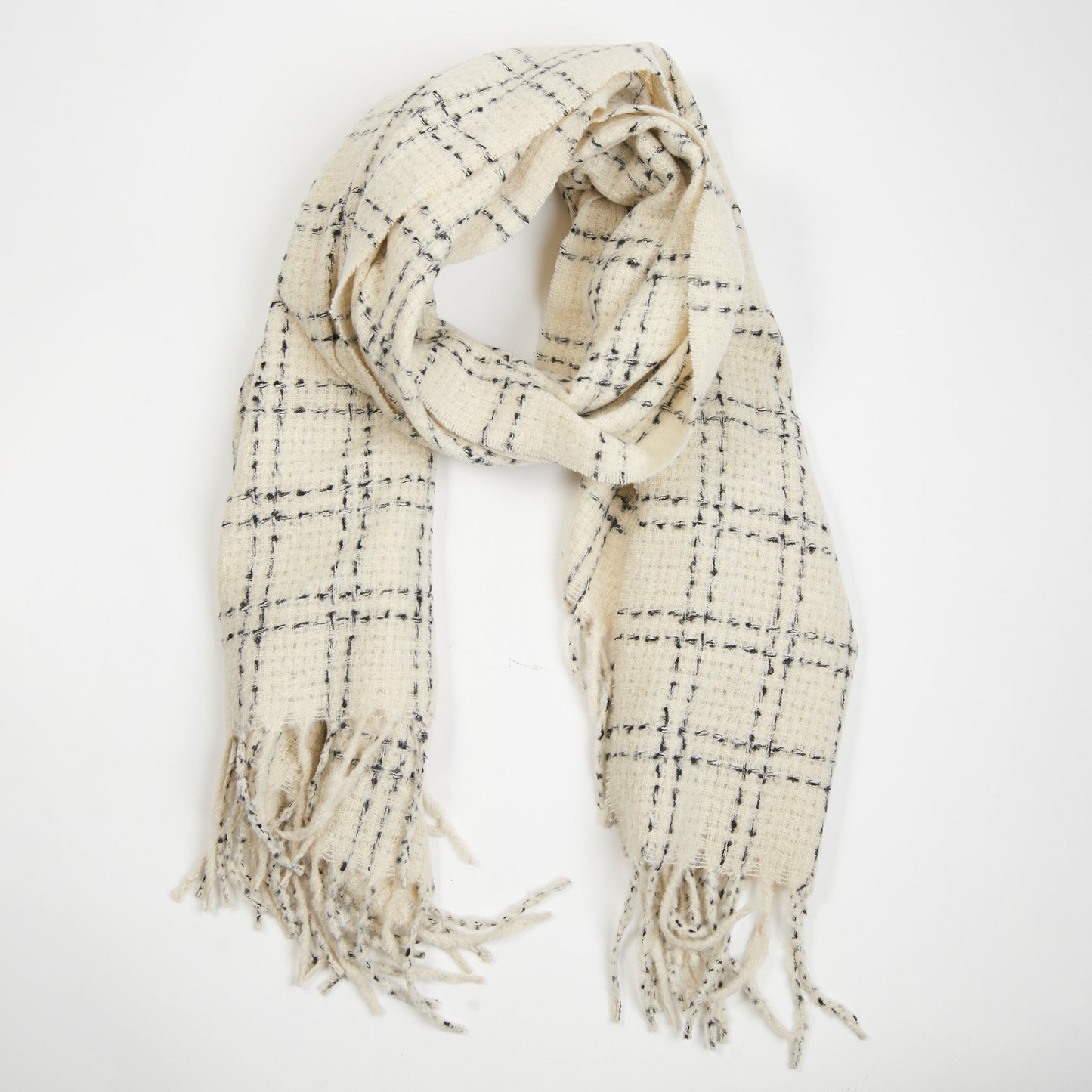 Riley Plaid Fringe Scarf