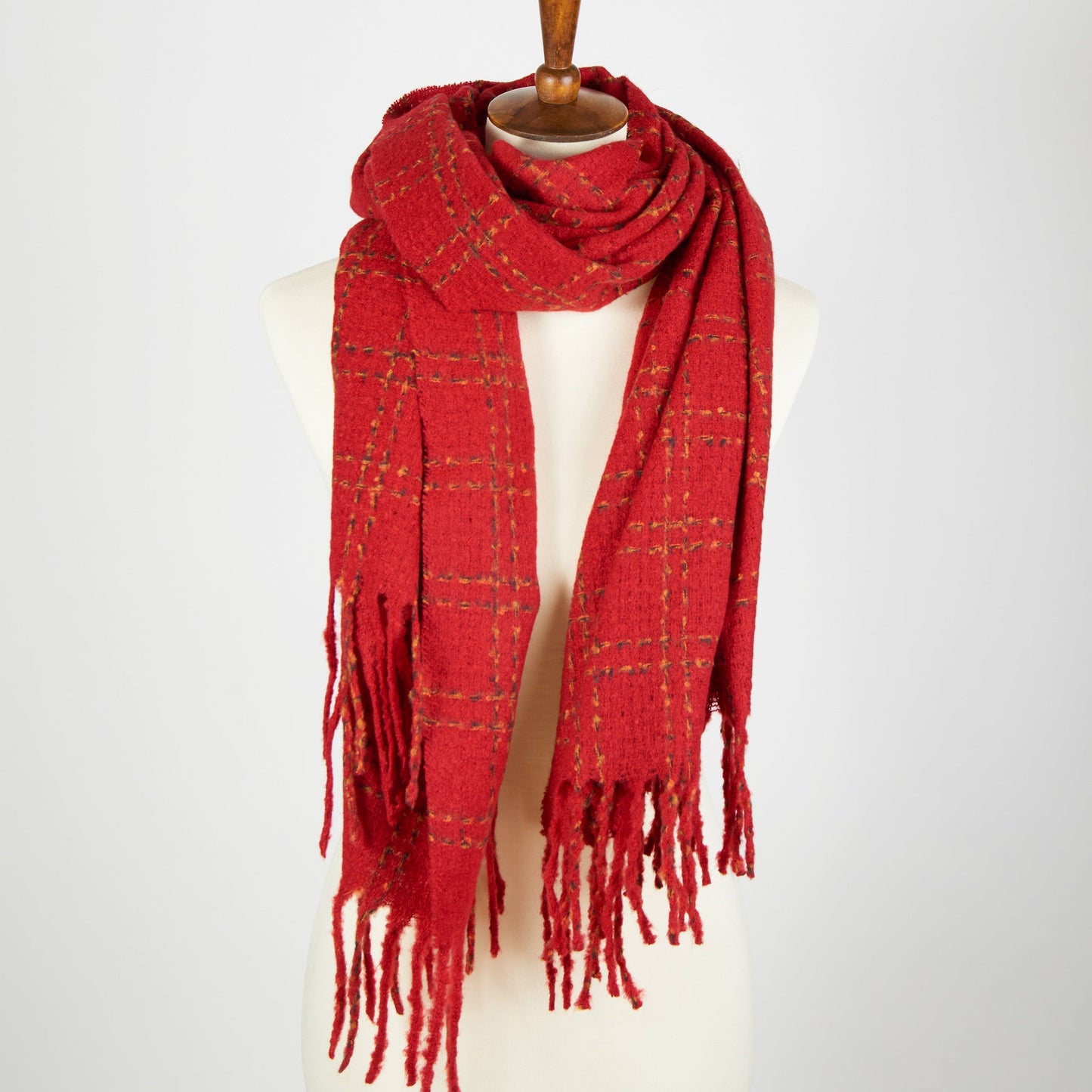 Riley Plaid Fringe Scarf