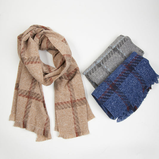 6 Piece Cameron Wool Blend Windowpane Scarf Assortment